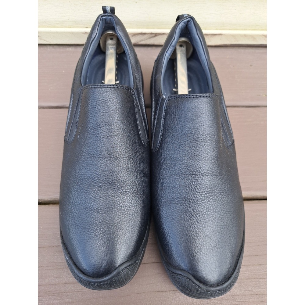 Pierre Cardin Paris Men's Black Leather Flat Slip-On Comfort Shoes EU 45 US 10